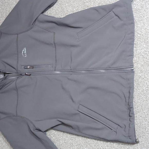 L.L. Bean Windproof Soft Shell Jacket Size Large In Alloy Gray Fleece Lined - Picture 5 of 13